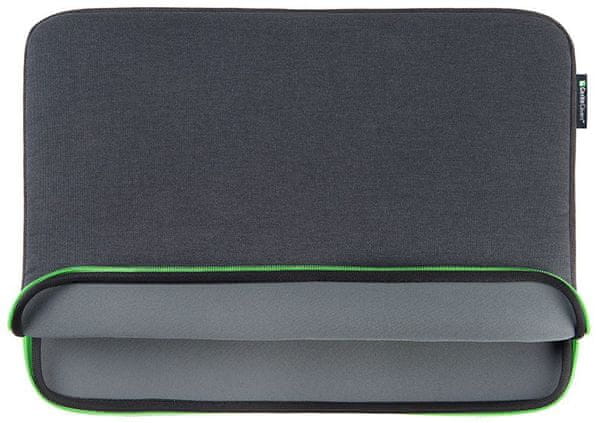 Gecko Universal Zipper sleeve - 17inch Torba za prijenosno računalo - tamno siva sa zelenim zatvaračem