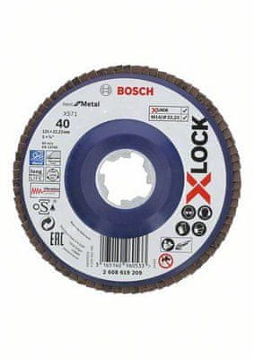 BOSCH Professional lamela ploča X-LOCK, ravna izvedba, plastična ploča, Ø125mm, G 40, X571, (2608619209)