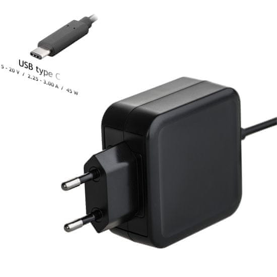 Akyga AK-ND-60 punjač za prijenosno računalo, 20V / 2.25 - 3A, 45W, USB type C