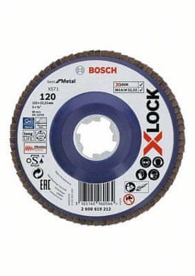 BOSCH Professional Lamelna ploča X-LOCK, ravna izvedba, plastična ploča, Ø125mm, G 120, X571, (2608619212)