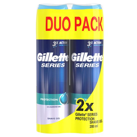 Gillette muški gel za brijanje Gillette Series Protection, 2 x 200 ml
