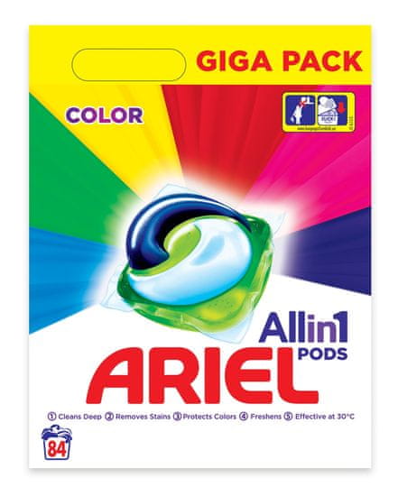 Ariel gel kapsule Color 3v1, 84 komada