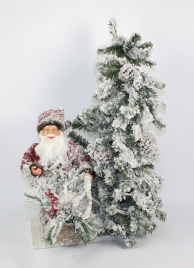 DUE ESSE osvjetljeno drvo s Djedom Božićnjakom, 56 x 35 cm