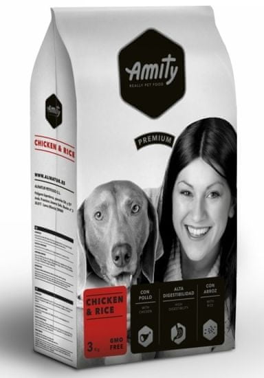 Amity Premium dog Chicken & Rice hrana za odrasle pse, 3 kg