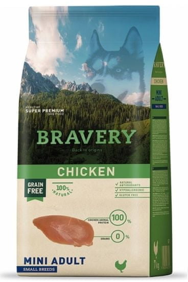 Bravery Dog Adult mini Grain Free chicken hrana za pse, 2 kg