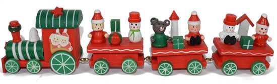 DUE ESSE Božićni drveni vlak, ukras, 24 cm