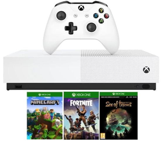 Microsoft Xbox One S All-Digital igraća konzola - 1TB + Minecraft + Fortnite + Sea of Thieves