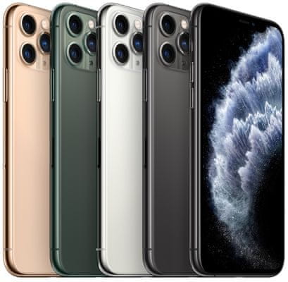 Apple iPhone 11 Pro, super napajanje, strojno učenje, A13 Bionic, veliki zaslon, dvostruka ultra široka kamera, IP68, vodootporan, Face ID, čitač lica, Dolby Atmos