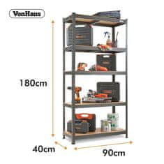 VonHaus regal Hammerite 1,8m, 5 polica (15/368)