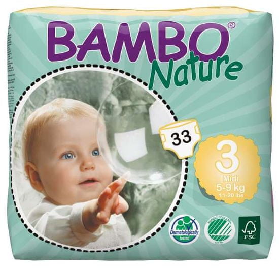 Bambo Nature Dječje pelene hlače 3 Mini (5-9 kg), 33 komada