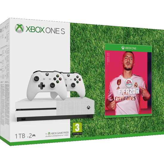 Microsoft Xbox One S 1 TB + 2× brežični igrači kontroler + FIFA 20