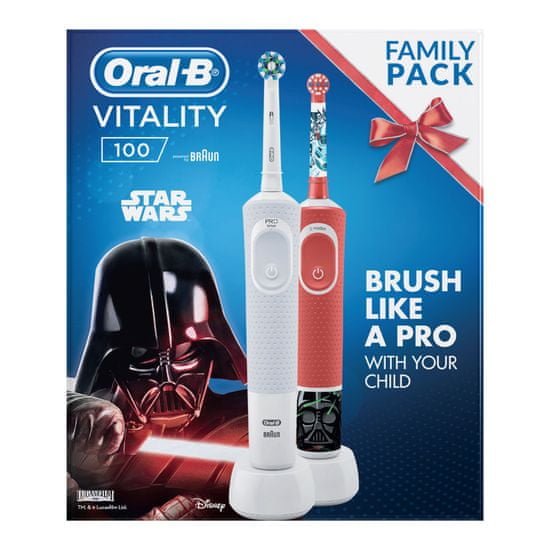 Oral-B električna zubna četkica Vitality White cross action + dječja električna zubna četkica Vitality Star Wars