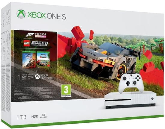 Microsoft Microsoft Xbox One S 1TB igraća konzola + Forza Horizon 4 + LEGO Speed Champions DLC