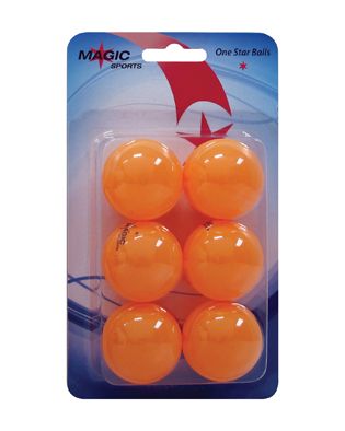 Donic Shildkrot Magic Sports 1-Star set loptica za stolni tenis, 6 komada, narančaste