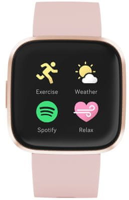 Smart watch Fitbit Versa 2, glasovni odziv, NFC, beskontaktno plaćanje, reproduciranje glazbe, multisport, otkucaji srca, praćenje spavanja,  zaslon AMOLED, always on, dug životni vijek baterije