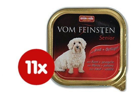 Animonda mokra hrana za starije pse Vom Feinstein Senior, govedina + piletina, 11x150g