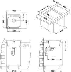 Alveus sudoper Basic 140, sat