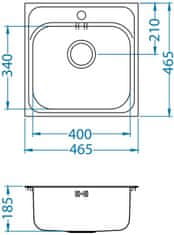 Alveus sudoper Basic 140, sat