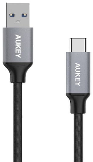 Aukey LLTS118181 USB-C kabel za brzo punjenje,1 m, sivo-crni, 3 komada