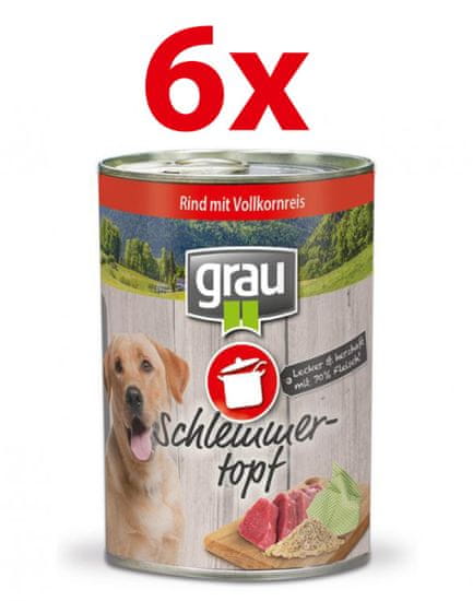 Grau Mokra hrana za pse Grau, govedina, 6x400 g
