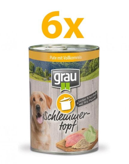 Grau Mokra hrana za pse Grau, puretina i punozrnata riža, 6 x 400 g