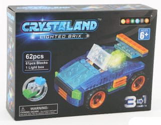 CrystaLand 3 u 1 kocke za sastavljanje Automobil, 62 kom