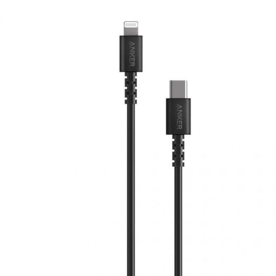 Anker PowerLine USB-C, Lightning kabel, 0,9m, crni