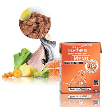 Platinum Natural Pašteta za pse Menu Turkey + Salmon, 375 g