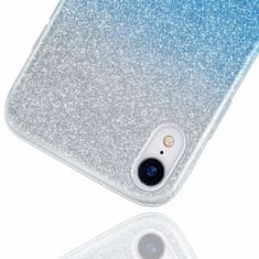 Bling maska za Huawei P30, silikonska, srebrna s plavim šljokicama