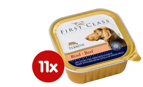 First Class mokra hrana za pse, govedina, 11x150 g