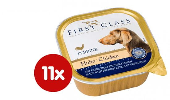 First Class mokra hrana za pse, piletina, 11x150 g