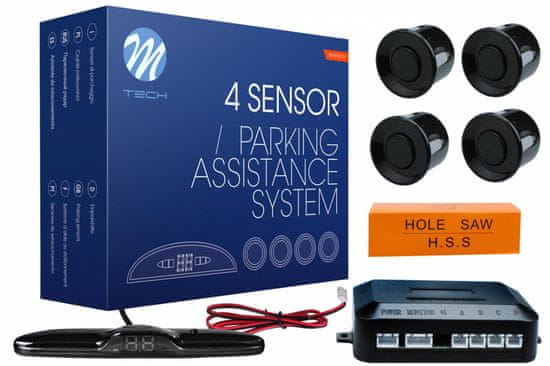M-Tech parkirni senzori, 4-točkovni, digitalni zaslon, alarm