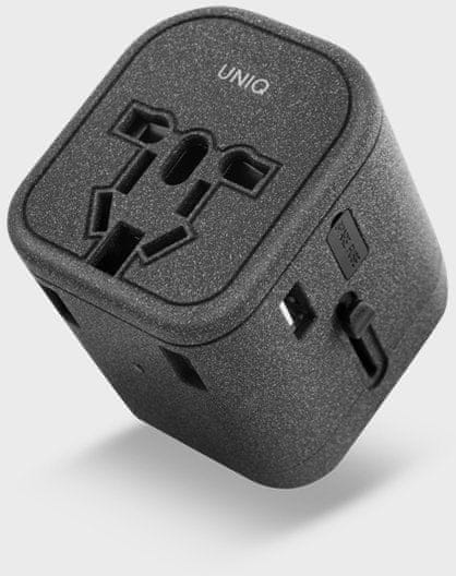 UNIQ univerzalni adapter za putovanja Voyage PD World Adapter PD33 UNIQ-VOYAGE (PD) -GBLACK, ugljeno crni