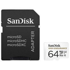 SanDisk High Endurance memorijska kartica microSDHC 64 GB, adapter