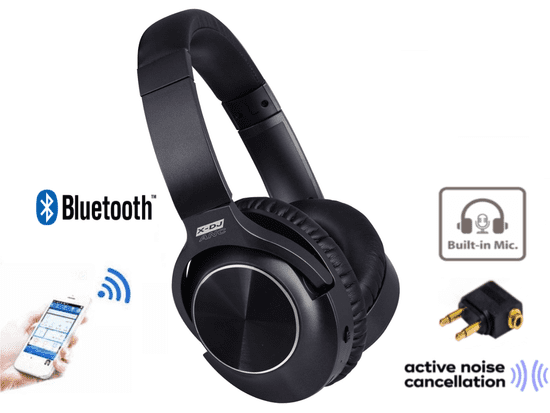 Trevi X-DJ 13E80 ANC BT bežične Bluetooth slušalice + mikrofon, Aux-in, crne