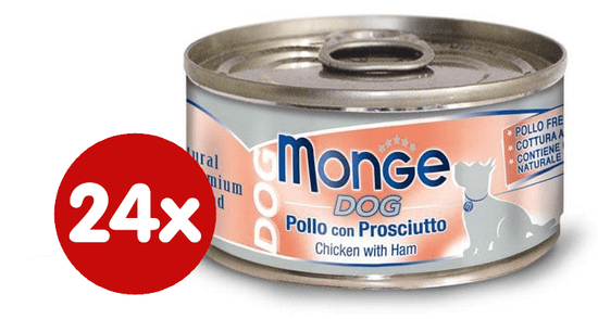 Monge konzervirana pseća hrana Natural s piletinom i svinjetinom, 24 x 95 g