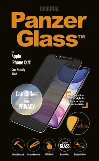 PanzerGlass zaštitno staklo Edge-to-Edge Privacy pro za Apple iPhone Xs Max/11 Pro Max, P2669, crna, CamSlider