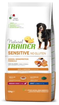 TRAINER Sensitive No gluten Adult M/M briketi za odrasle pse, losos, 12 kg
