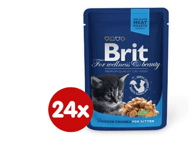  Brit Premium mokra hrana za mačiće, piletina, 100 g, 24 kom 