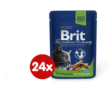   Brit Premium mokra hrana za sterilizirane mačke, piletina, 100 g, 24 kom 