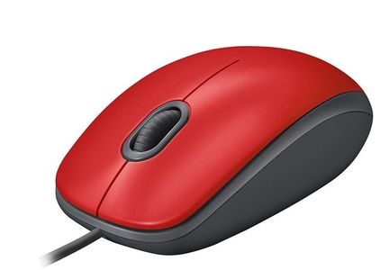 Logitech miš M110 Silent (910-005489), crvena, žičani, 3 gumba