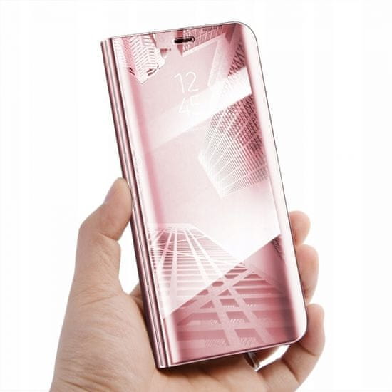 Onasi Clear View preklopna maska za Samsung Galaxy Note 10 Plus N975, roza