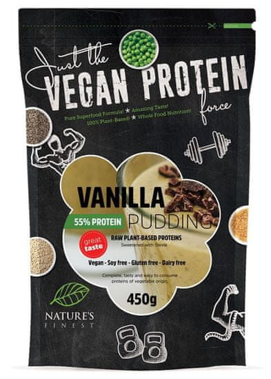 Nature's finest Bio Vegan Protein proteinski puding sa stevijom, 55 %, vanilija, 450 g