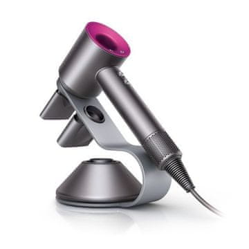 Dyson Supersonic ograničeno izdanje, siva/ljubičasta, s postoljem