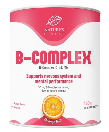 Nature's finest B-Complex Drink Mix napitek, B kompleks, naranča, 150 g