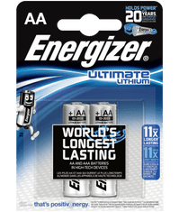 Energizer Ultimate Lithium AA (LR6) baterija, 2 komada