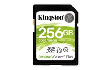 Kingston SDXC Canvas Select Plus memorijska kartica, 256 GB 100/85 MB/s (r/w), C10, UHS-I, U1, V10