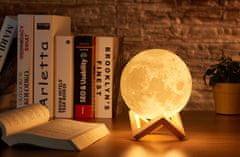 WellMall 3D Moon LED svjetiljka, stolna, sa promjenom 7 boja na dodir, na baterije
