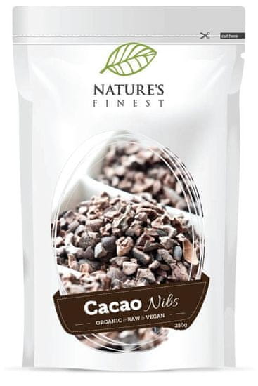 Nature's finest Bio Cacao Nibs usitnjena kakao zrna, 250 g