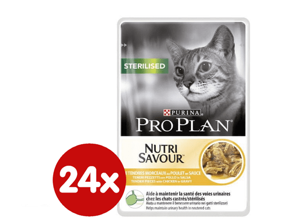 Purina Pro Plan mokra hrana za sterilizirane mačke, piletina, 24x85g